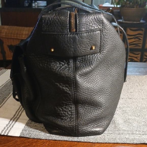 Designer Black Leather Tote Bag - Picture 5 of 16